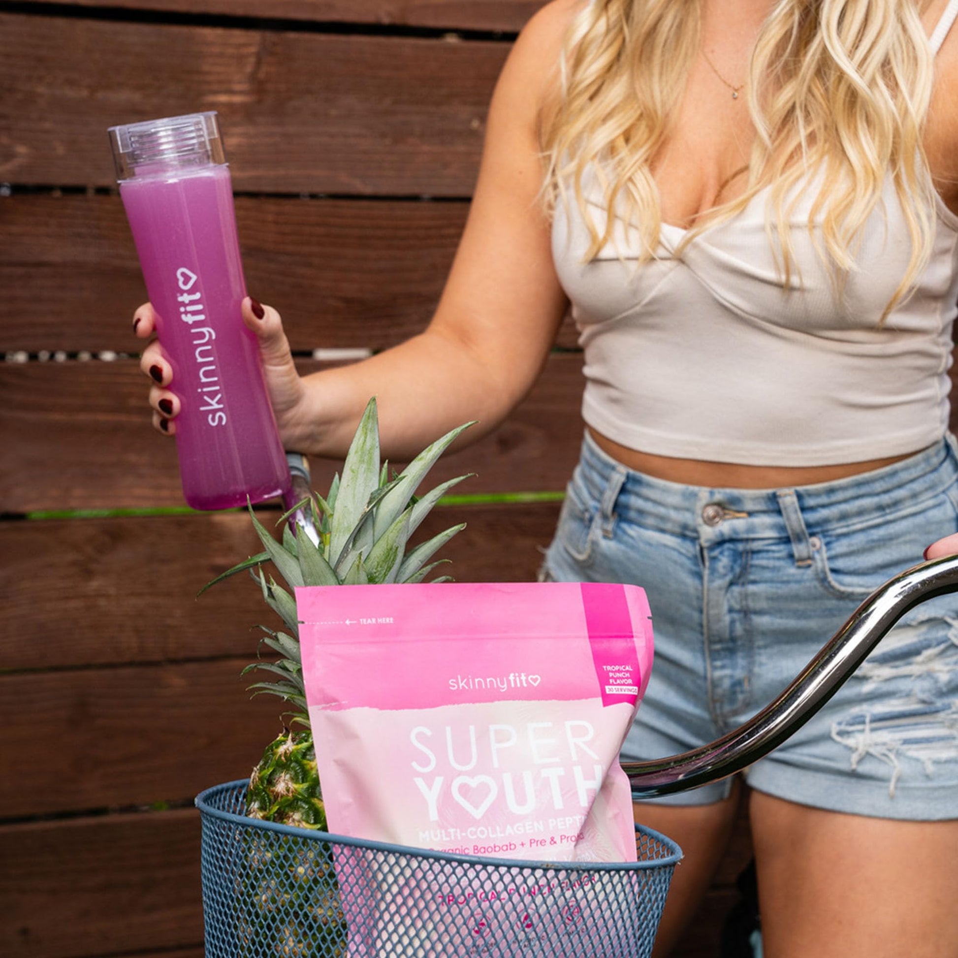 SkinnyFit Super Youth Tropical Punch Multi-Collagen Peptides + Probiotics, Baobab Fiber SkinnyFitBuy Supplements Australia