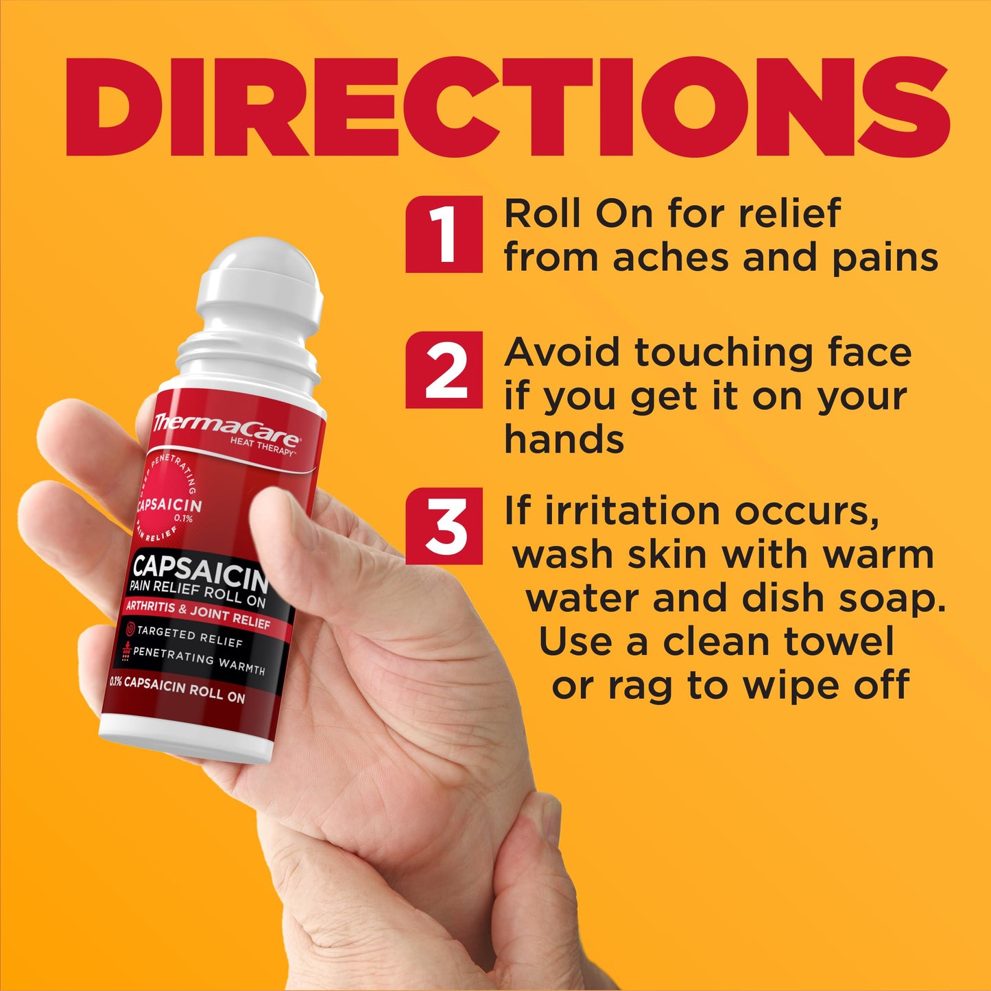 ThermaCare Arthritis Pain Relief Roll-On - Fast-Acting Capsaicin Formula for Joint & Muscle Pain - Soothing Warmth - Mess-Free Application - Targets Stiffness & Discomfort - 2.5 oz ThermaCareBuy Supplements Australia