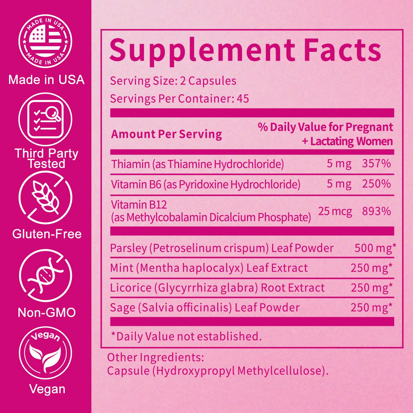 Jkrova Dry Up Breastmilk Fast, Dry Up Milk Supply, Stop Breastfeeding Products for Women, Stopper Pumping & No Engorgement, Fast Milk Flow Reduction, 90 Capsules JkrovaBuy Supplements Australia