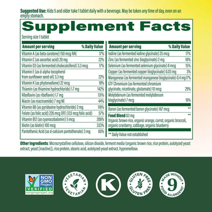 MegaFood Kids One Daily Multivitamin - Convenient Mini Multivitamin for Kids - with Zinc, Vitamins C, B & D MegaFoodBuy Supplements Australia