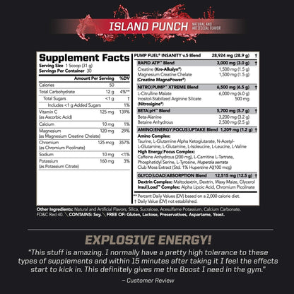 PMD Sports Ultra Pump Fuel - Pre Workout - Island Punch (30 Servings) Sports Omega Cuts Elite Thermogenic Fat Burner (90 Softgels)