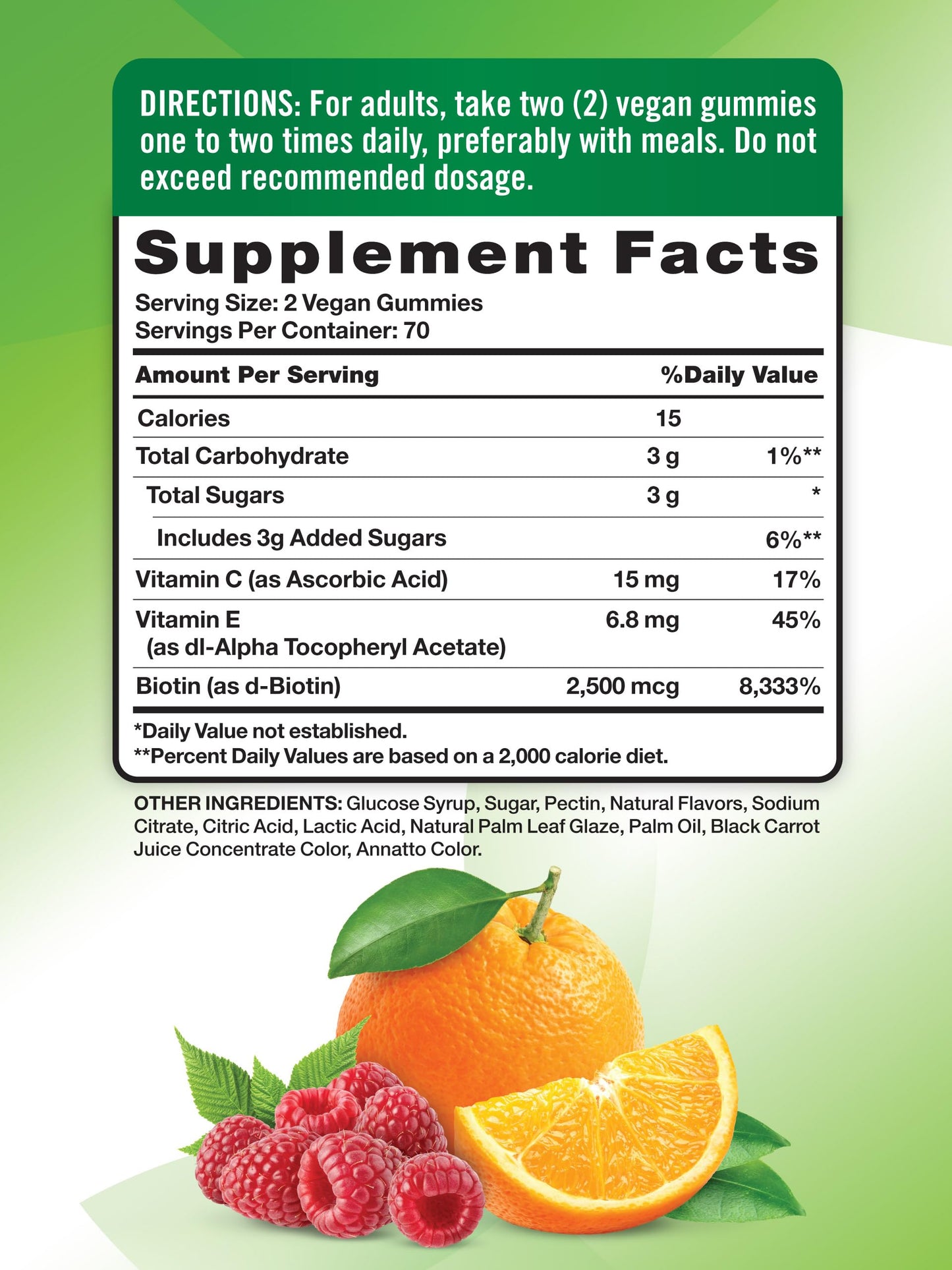 Nature's Truth Hair Skin and Nails Gummies | 80 Count | 2500mcg of Biotin | Vegan, Non-GMO, Gluten Free Supplement