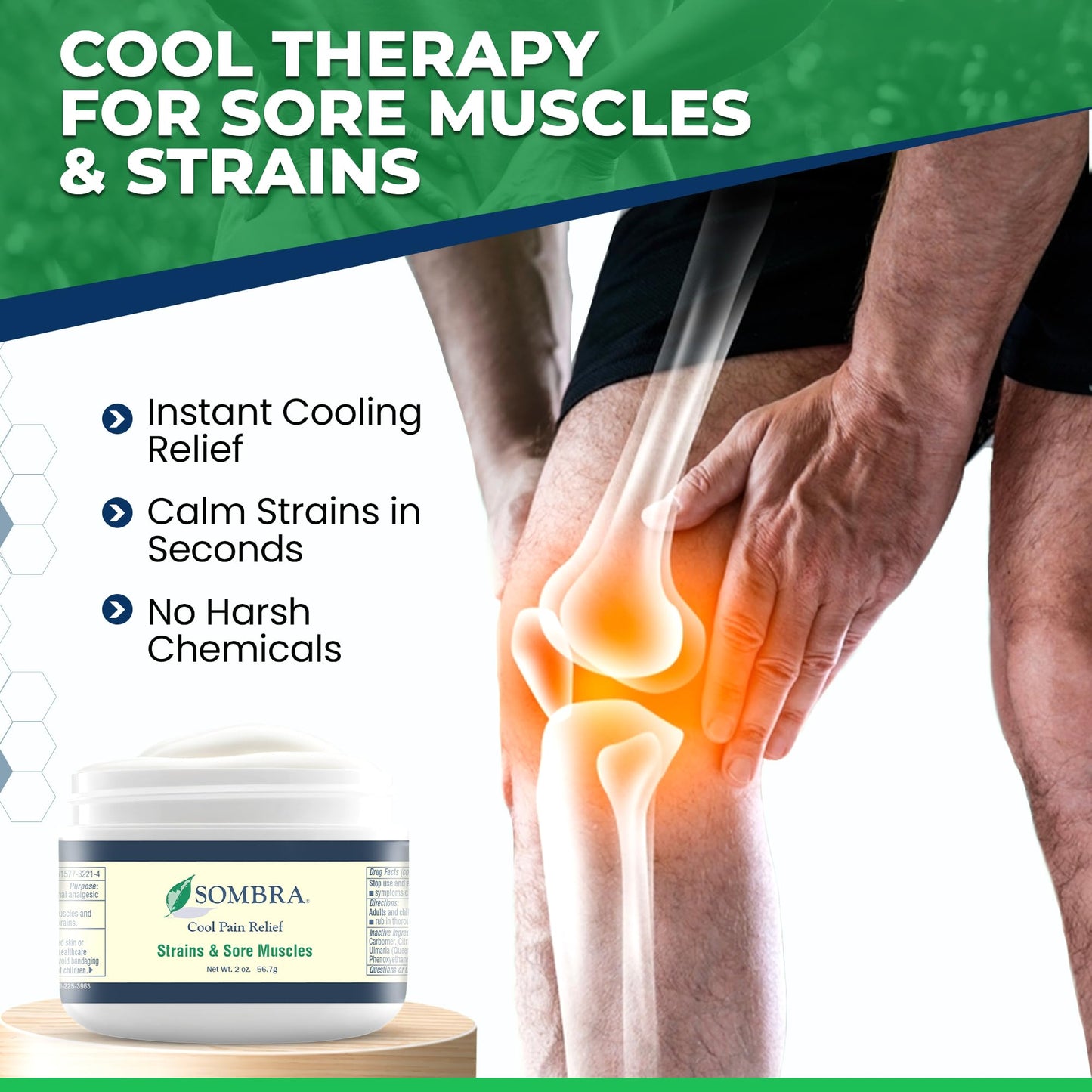 Sombra Warm & Cool Pain Relief Gel, Warm Relief for Arthritis and Chronic Pain Pre-Workout Muscle Rub, Cold for Swelling, Soreness, Post-Workout, Free of Artificial Fragrances, 2oz Per Jar SombraBuy Supplements Australia