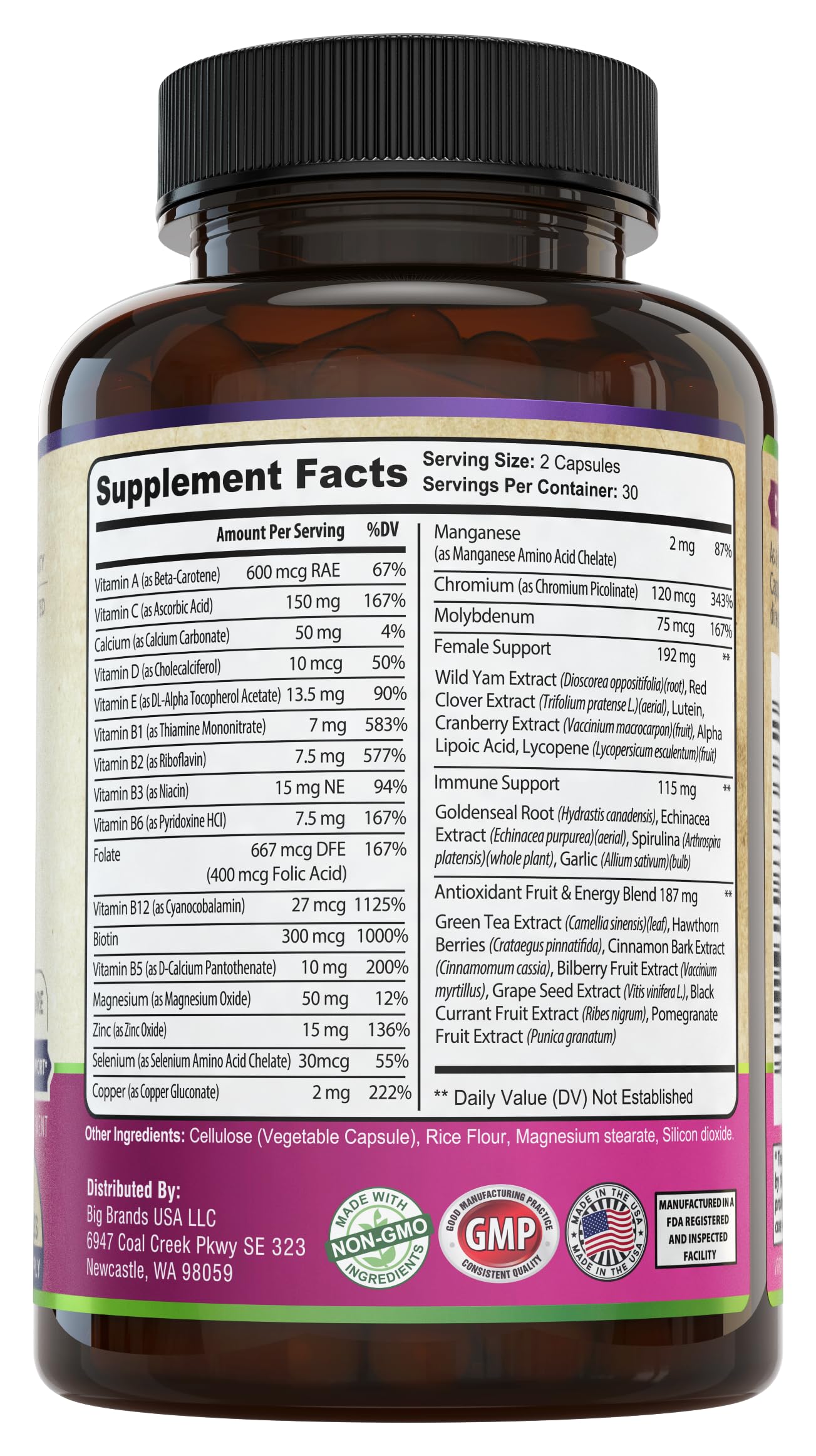 Womens Daily Multivitamins & Multimineral Supplement for Energy, Mood, Focus, Hair WHOLE WORLD WELLNESSBuy Supplements Australia