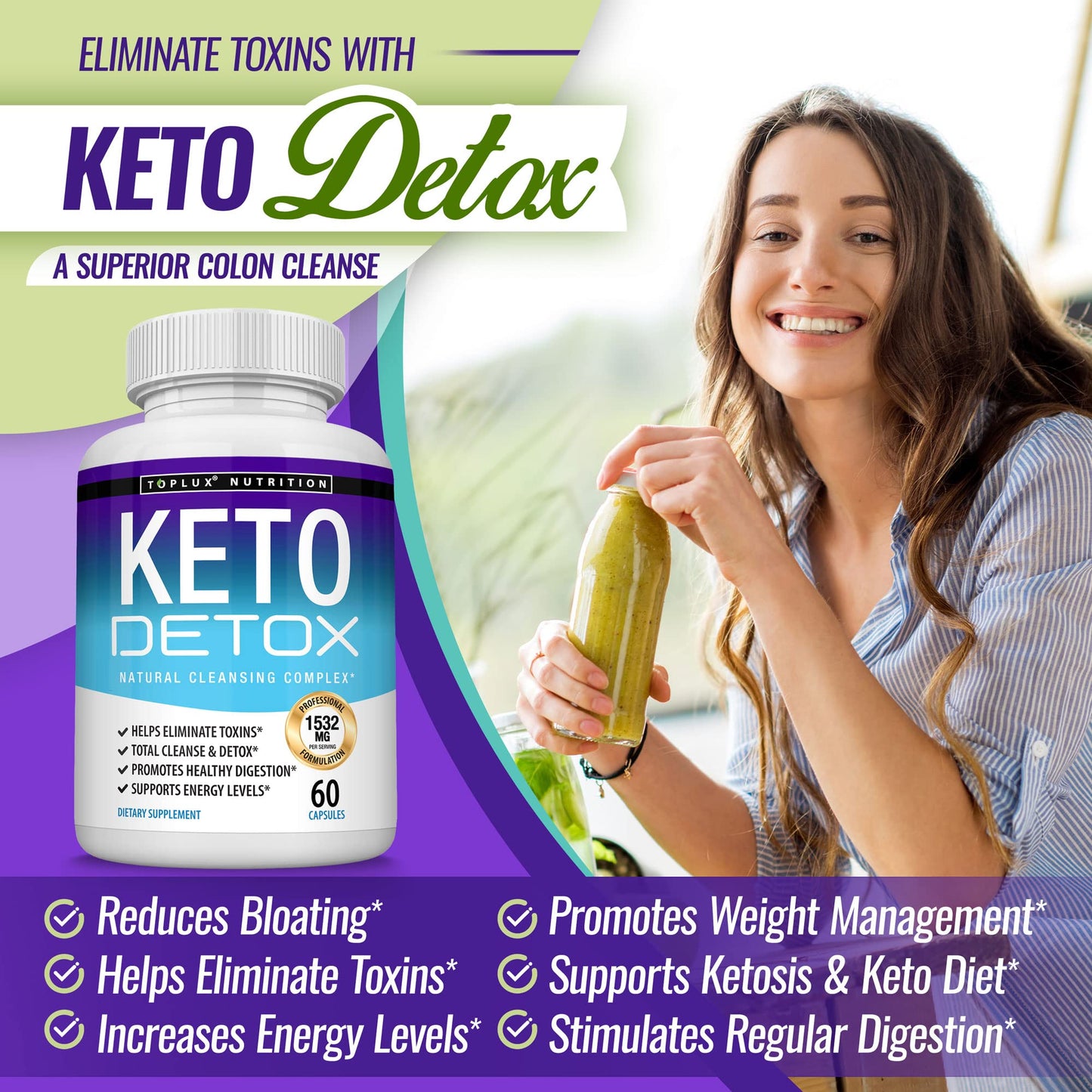 Toplux Keto Detox Pills Advanced Cleansing Extract – 1532 Mg Natural Acai Colon TopluxBuy Supplements Australia