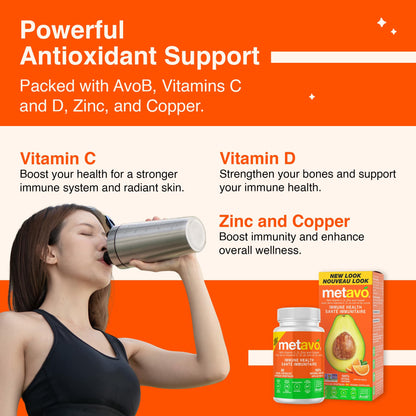 Metavo Immune Health - Natural Immune Support Supplement, Essential Zinc Supplements for Men & Women Enriched with Vitamin C, D & Copper, 60 Vegan Capsules, 30 Servings MetavoBuy Supplements Australia