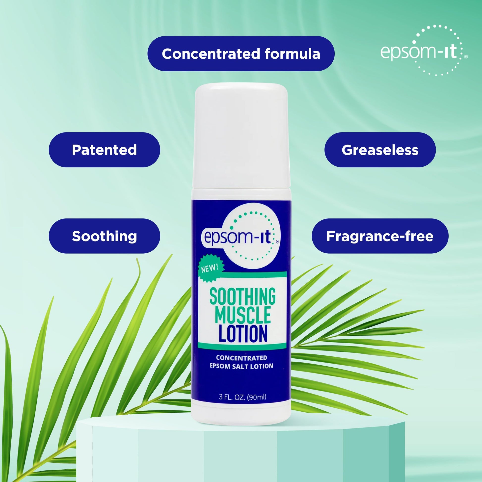 EPSOM-IT Soothing Muscle Lotion - Roll On Epsom Salt Lotion with Arnica for Muscle Stiffness, Leg, Knees and Feet Discomfort, Topical Magnesium Cream, 3oz, 2-Pack EPSOM-ITBuy Supplements Australia