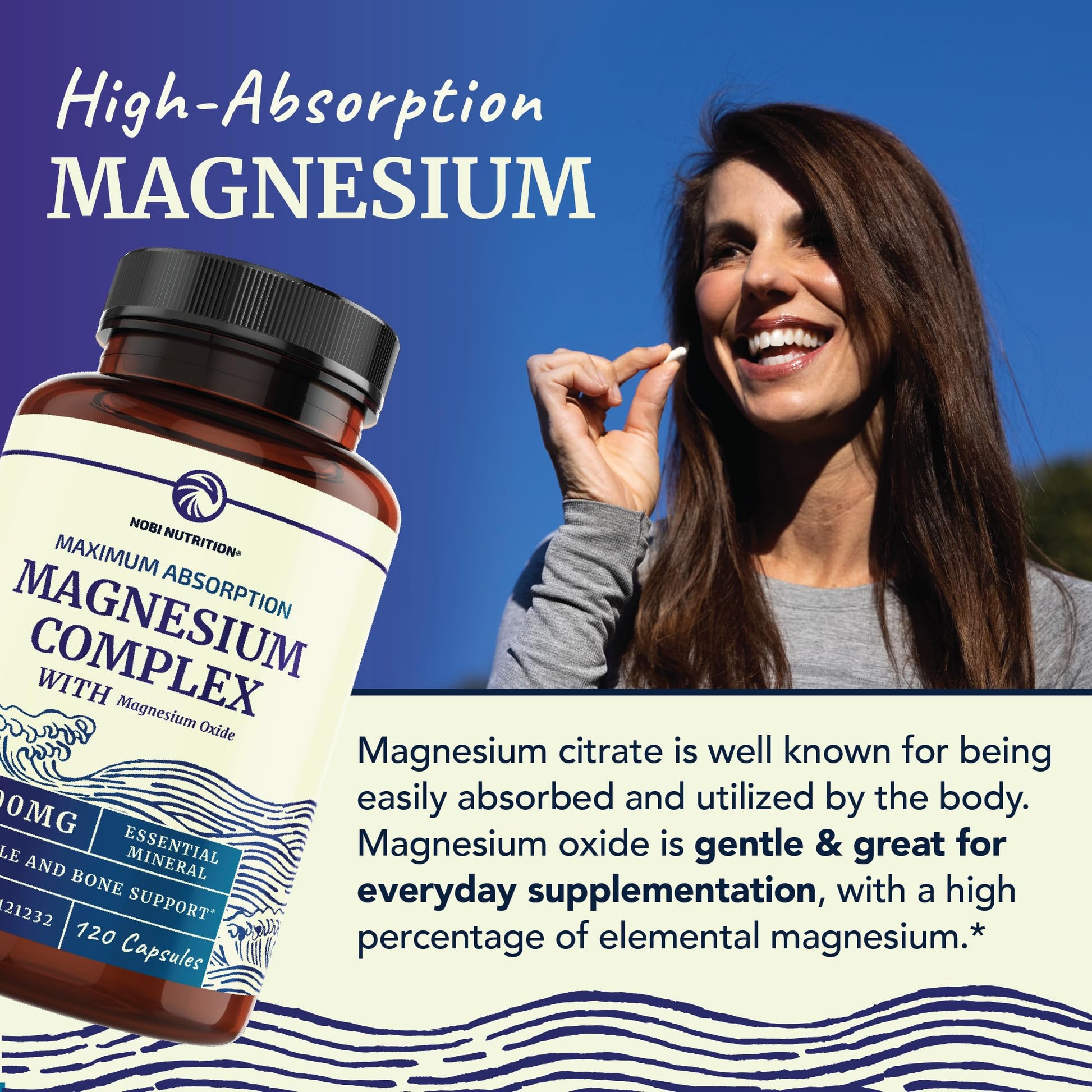 Magnesium Citrate Complex | 500 MG | High Absorption Formula | Calm, Relaxation Nobi NutritionBuy Supplements Australia