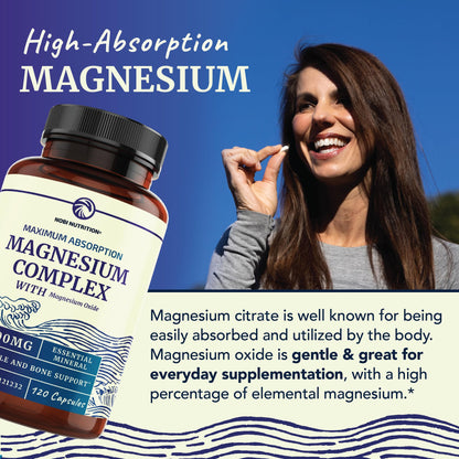 Magnesium Citrate Complex | 500 MG | High Absorption Formula | Calm, Relaxation Nobi NutritionBuy Supplements Australia
