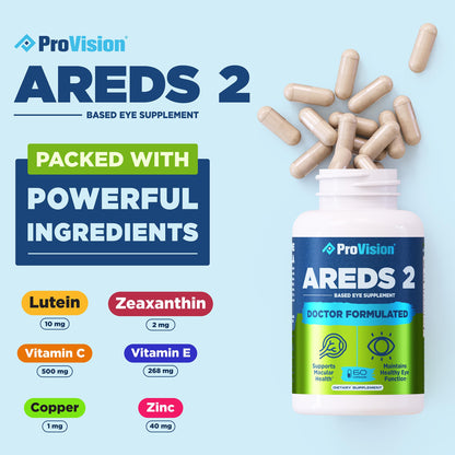 Provision AREDS 2 Eye Vitamins - Enhance Vision Supplements - Lutein Zeaxanthin Vision Complex - 60 Eye Supplement Capsules ProVisionBuy Supplements Australia