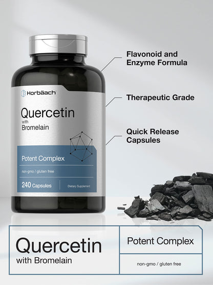 Quercetin with Bromelain Supplement | 240 Capsules | Non-GMO and Gluten Free HorbäachBuy Supplements Australia