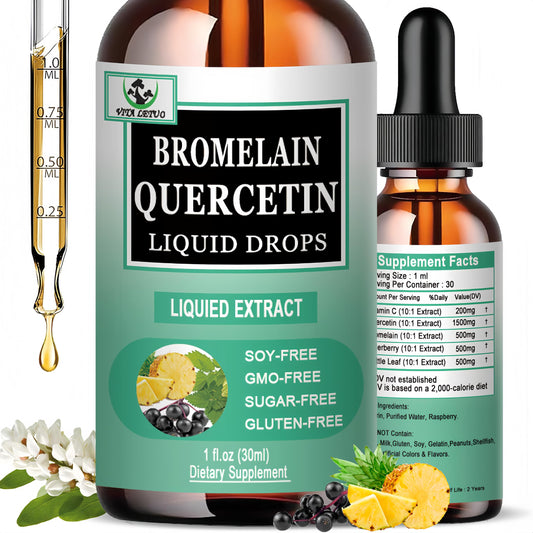 Quercetin Liquid Drops, Quercetin with Bromelain Elderberry Nettle Leaf Vitamin C Liquid Supplements, High Absorption Quercetin Liquid Drops for Women Men, Healthy Immune Antioxidant Support, Non-GMO Vita letuoBuy Supplements Australia