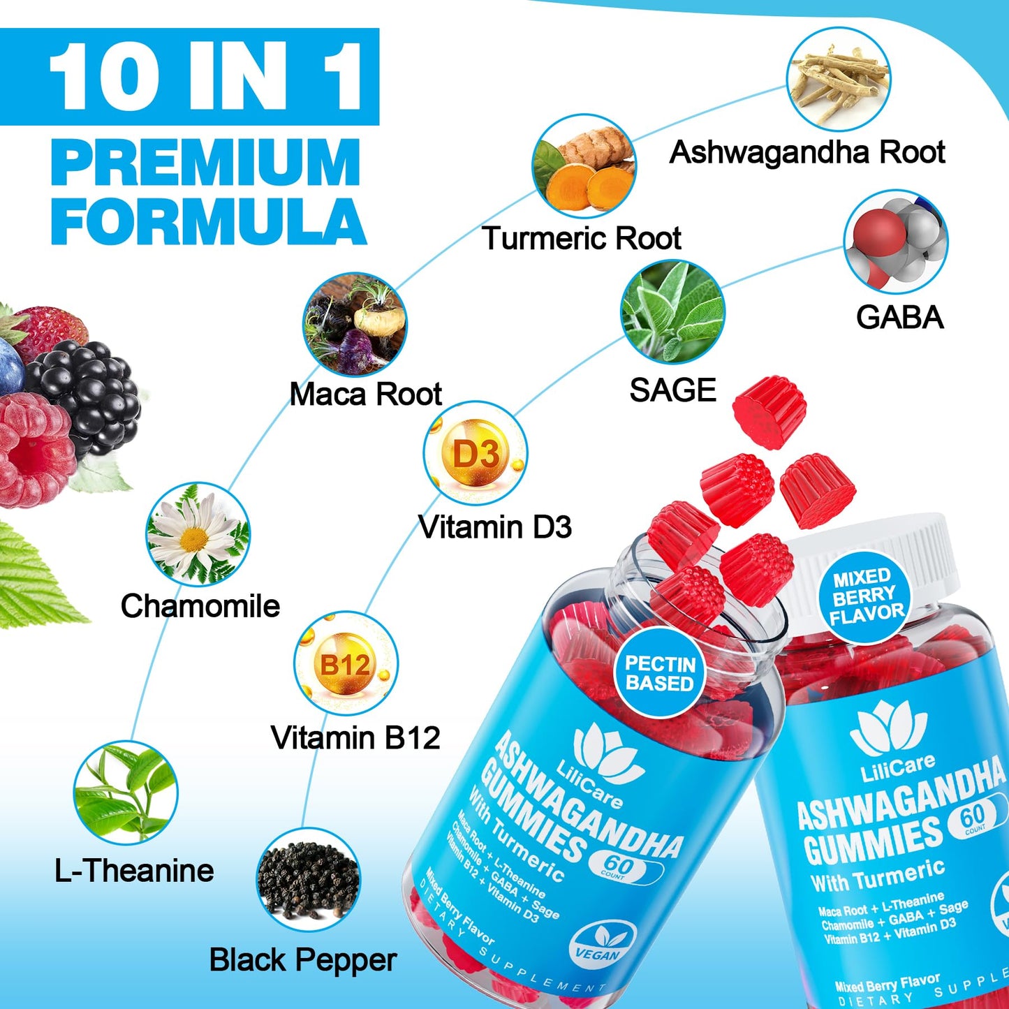 EnvyDeal 2 Pack Ashwagandha Gummies for Immune Support, 2000mg Organic Ashwa EnvyDealBuy Supplements Australia