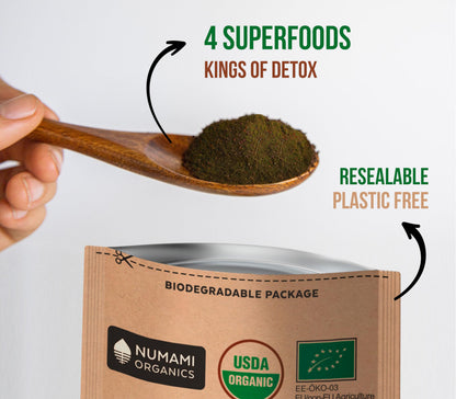 Numami Organic Detox Blueberry Smoothie Powder with Healthy Spirulina, Atlantic Dulse NumamiBuy Supplements Australia