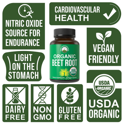 USDA Organic Beet Root Vegan Capsules. Beets Juice Powder Super Food Pills 1200 mg. Nitric Oxide Energy Boosting Beetroot Extract Capsules. Polyphenol Support Supplement for Women and Men Peak PerformanceBuy Supplements Australia