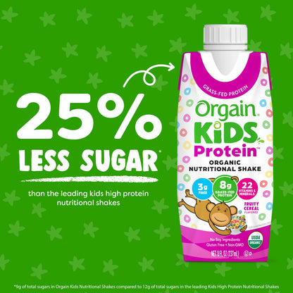 Orgain Organic Kids Nutritional Protein Shake, Fruity Cereal - Kids Snacks with 8g Dairy OrgainBuy Supplements Australia
