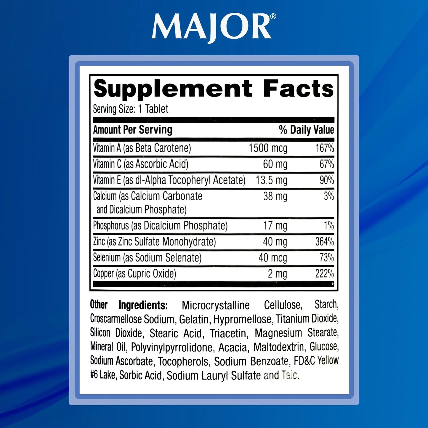 MAJOR ProSight Vitamin and Mineral Supplement - Daily Multivitamin for Women and Men with High Potency Zinc MAJOR
