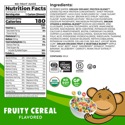 Orgain Organic Kids Nutritional Protein Shake, Fruity Cereal - Kids Snacks with 8g Dairy OrgainBuy Supplements Australia