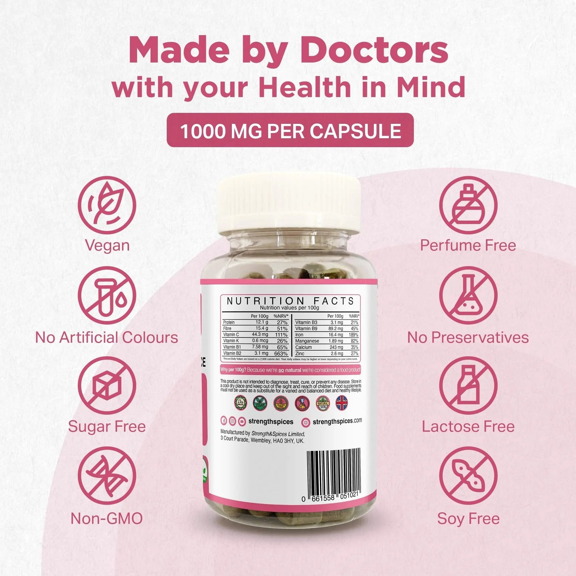 Strength & Spices Hormone Balance 100% Natural Estrogen Supplement – 12 Ingredients w Dong Quai - 60 Vegan UK Made 1000mg Capsules – Fertility and Menstrual Comfort STRENGTH & SPICES100% Natural Vegan Food SupplementsBuy Supplements Australia