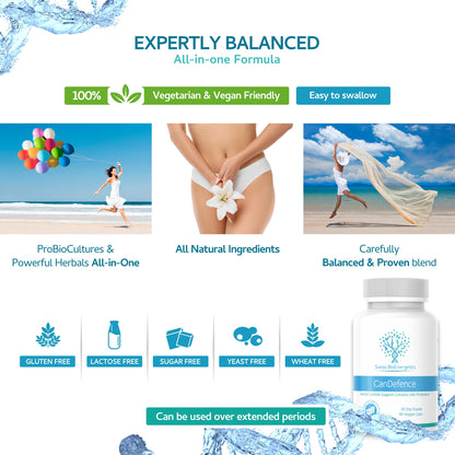 CanDefence - Candida Cleanse Ultimate Extra Strength All-in-ONE Formulation with Caprylic Acid, Probiotics and a synergistic Balance of 11 Different Botanicals - 90 Capsules swiss bioenergeticsBuy Supplements Australia