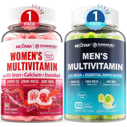 Nextdia Mens Multivitamin Gummies 60 Count + Womens Multivitamin Gummies 60 Count NextdiaBuy Supplements Australia