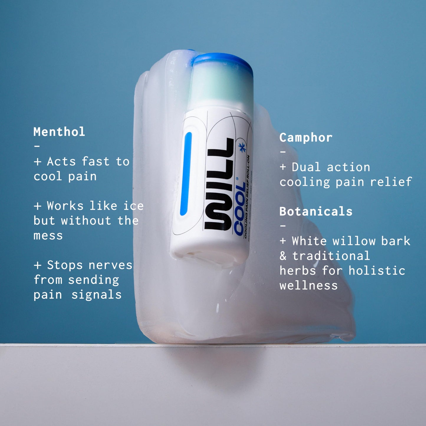 WILL PERFORM Menthol & Camphor Cooling Pain Relief for Muscle Recovery I Stop Pain Fast with ICY Relief for Joint & Muscle Therapy I Ice Bath On-The-Go, 3oz| HSA FSA Eligible WILL PERFORMBuy Supplements Australia