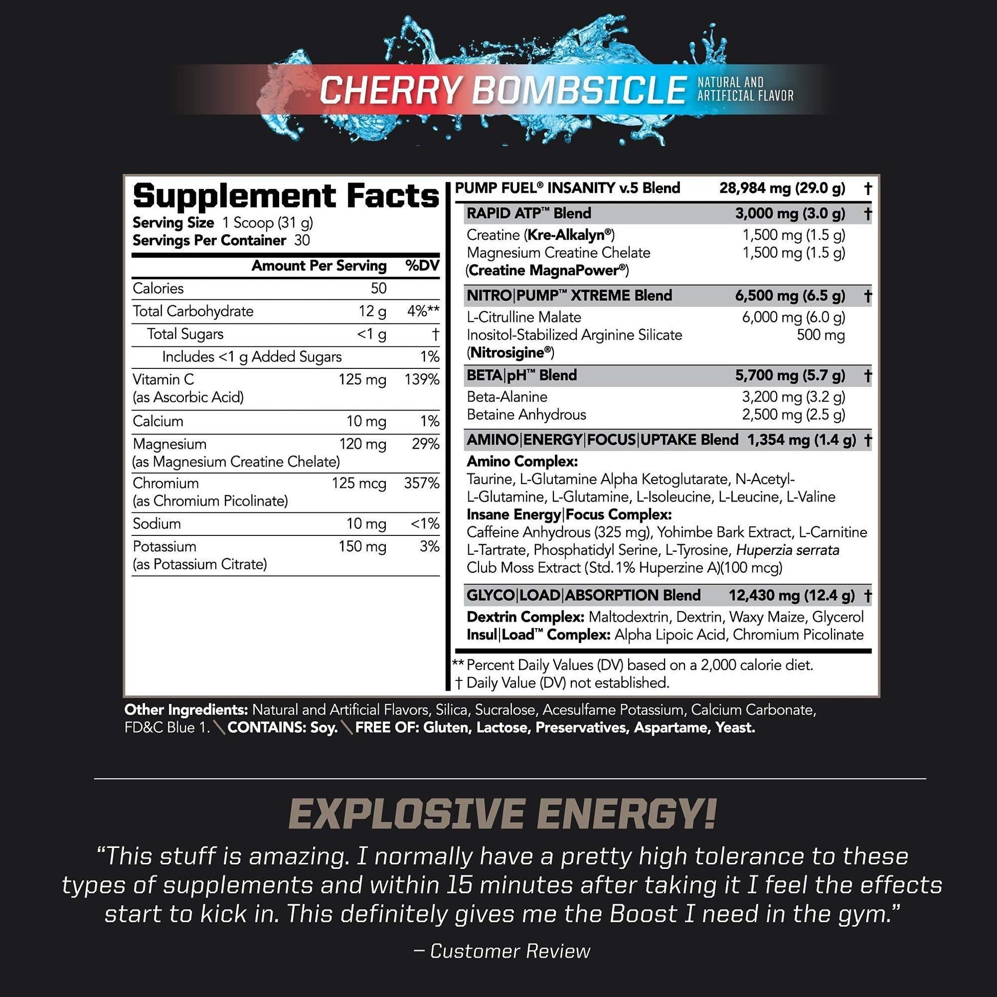 PMD Sports Ultra Pump Fuel Insanity - Pre Workout - Cherry Bombsicle (30 Servings) Sports Omega Cuts Elite Thermogenic Fat Burner (90 Softgels)