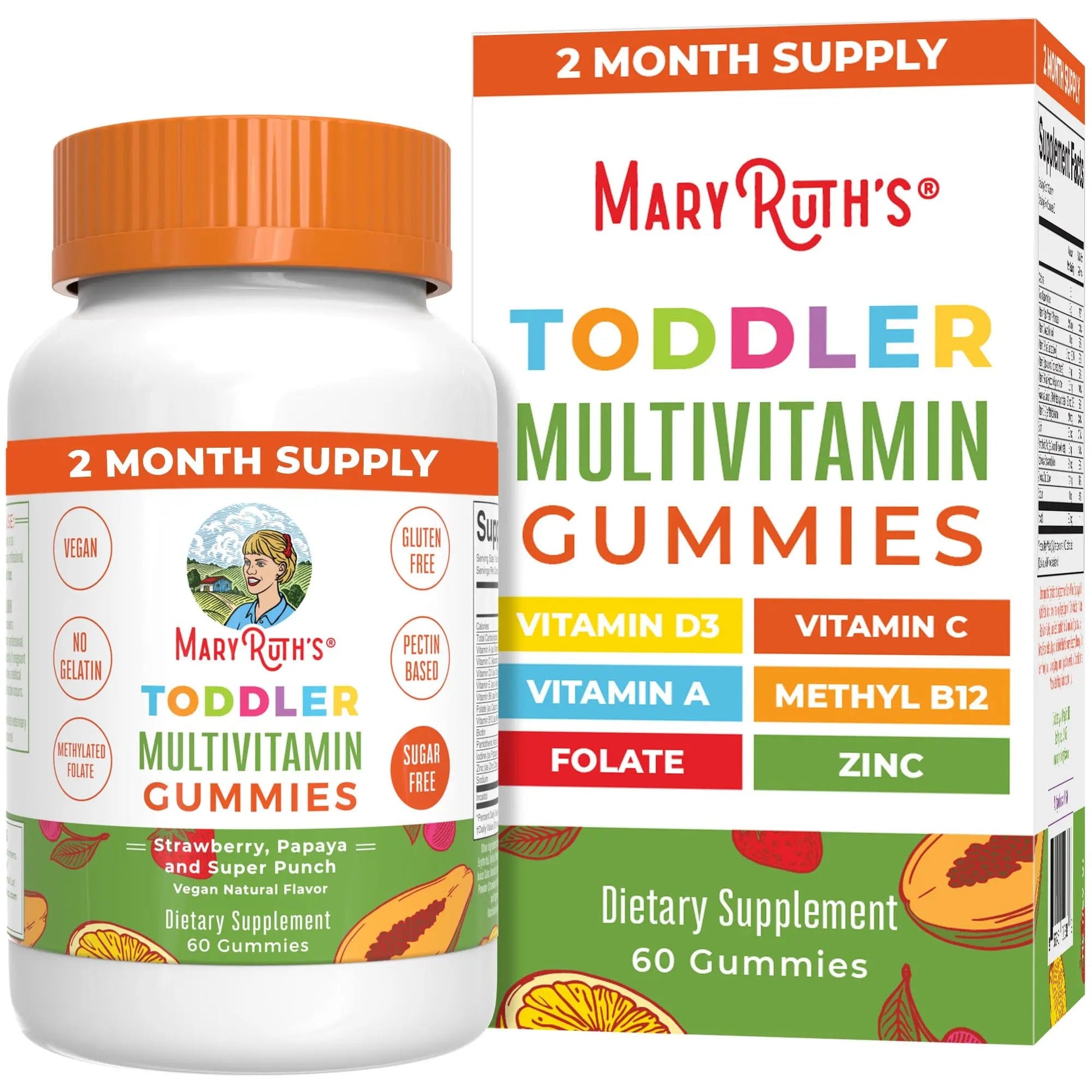 MaryRuth Organics Sugar Free Vitamin Gummies for Kids Age 2 | 2 Month Supply Multivitamin with Vitamin C, D3, Zinc | 1 Gummy Per Day | Toddler Vitamins MaryRuth OrganicsBuy Supplements Australia