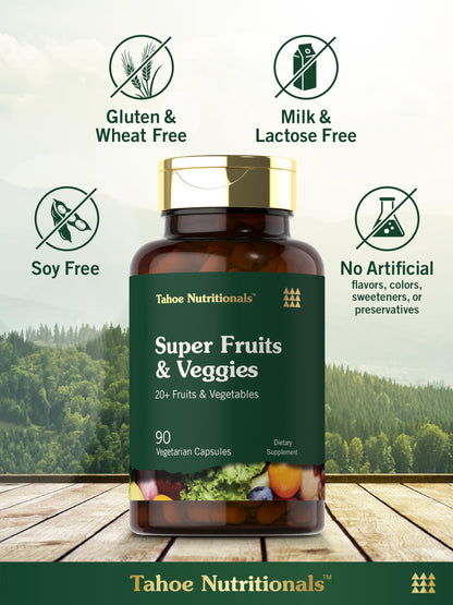 Tahoe Nutritionals Super Fruits and Veggies Capsules | 90 Count | Vegetarian, Non-GMO and Gluten Free Supplement Tahoe NutritionalsBuy Supplements Australia