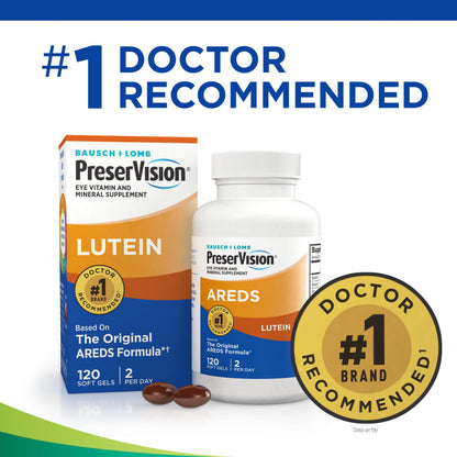 PreserVision AREDS Eye Vitamins, #1 Eye Doctor Recommended Brand, Multivitamin with Lutein, Vitamins C & E, Zinc, and Copper Supplements, 120 Softgels PreserVisionBuy Supplements Australia