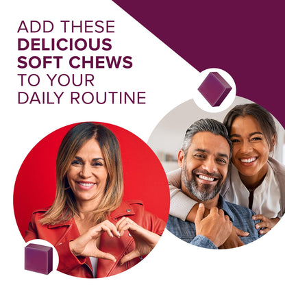 Qunol Beets Chews for Blood Pressure Support, 3 in 1 Beets + CoQ10 + Grape Seed Extract,
