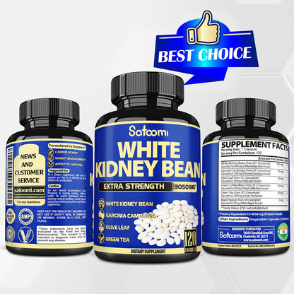 6in1 White Kidney Bean Extract Capsules 9050 Mg - with Garcinia Cambogia, Olive Leaf SatoomiBuy Supplements Australia