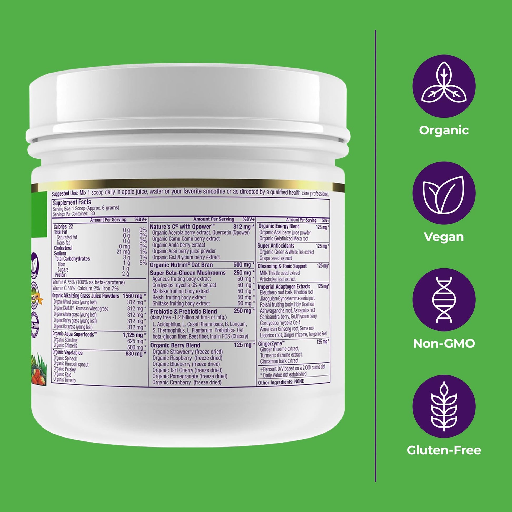 Paradise, ORAC Energy Greens Powder Extract, Super Antioxidants, Probiotics for Gut Health & Digestion, Vitamin C for Immunity, with Spirulina & Chlorella, Non-GMO, Gluten Free, 30 Servings Paradise HerbsBuy Supplements Australia