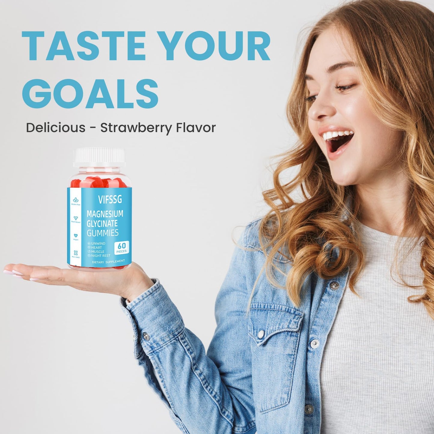 Magnesium Glycinate Gummies 400mg, Sugar Free Gummies with Magnesium L-Threonate 200mg - Magnesium Supplement Chewable Gummies