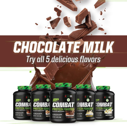 MusclePharm Combat Protein Powder, Chocolate Milk - 4 lb - Gluten Free - 52 Servings Muscle PharmBuy Supplements Australia