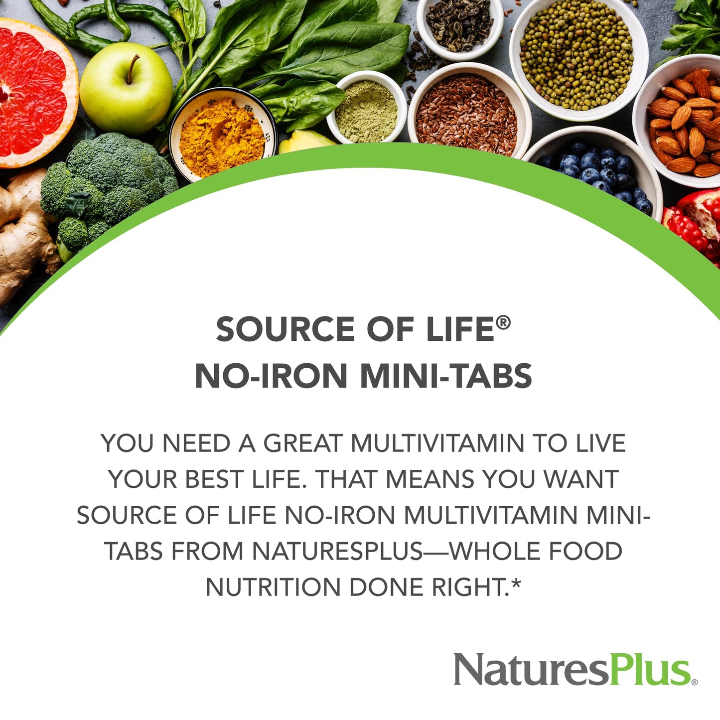 NaturesPlus Source of Life Mini-Tabs No Iron - 90 Vegetarian Mini Tablets - Easy to Swallow Natural Whole Food Multivitamin & Mineral Supplement for Health & Energy - 15 Servings NaturesPlusBuy Supplements Australia