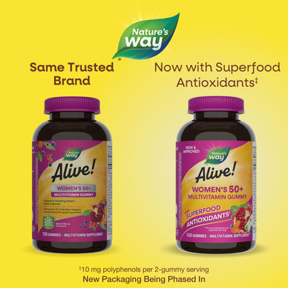 Nature's Way Alive! Women's 50+ Daily Gummy Multivitamins, Women's Supplements, Supports Healthy Heart, Brain & Bones Nature's WayBuy Supplements Australia