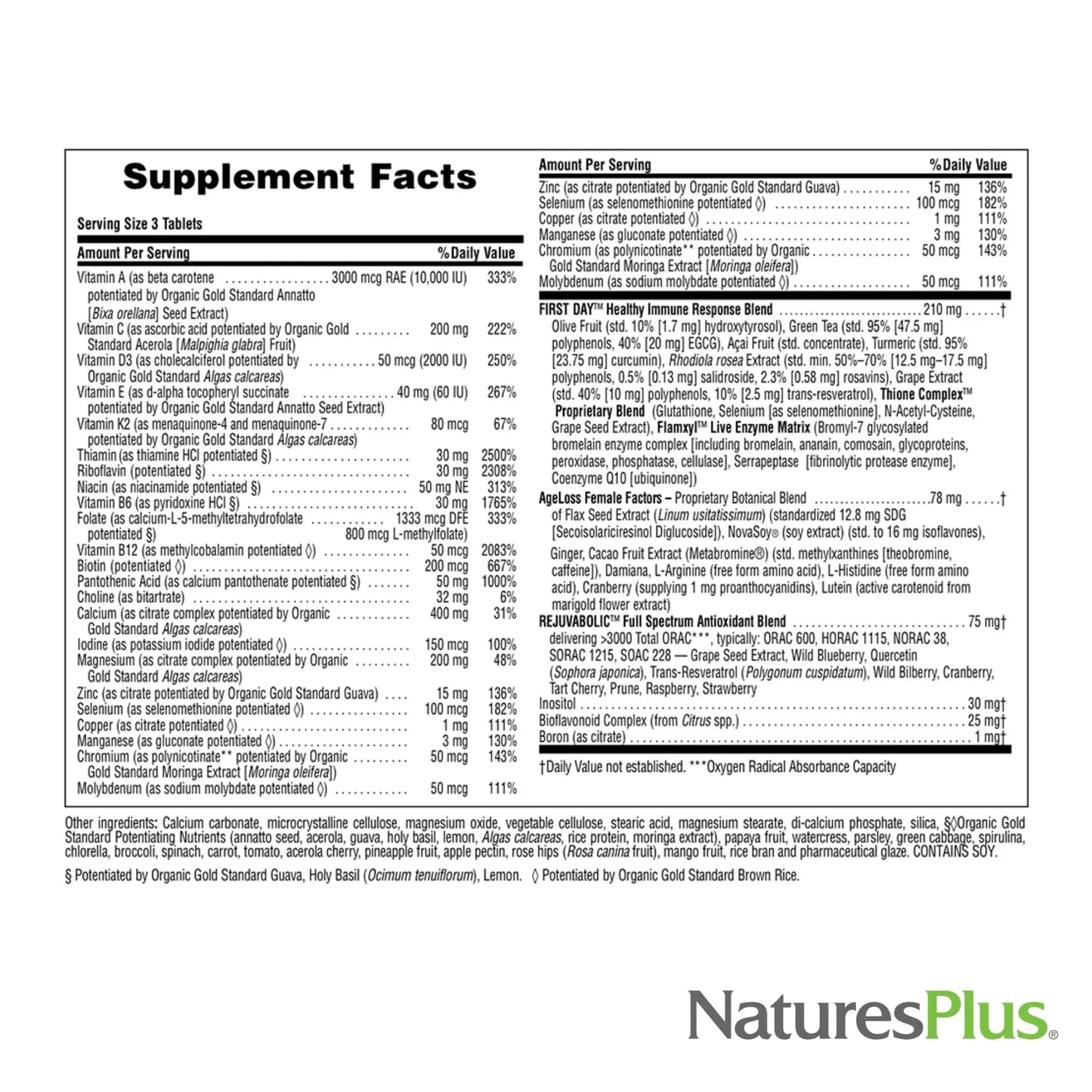 NaturesPlus AgeLoss Women’s Multi - 90 Tablets - Anti-Aging Multivitamin & Mineral Supplement, Menstrual & Menopausal Support, Antioxidant Nature's PlusBuy Supplements Australia