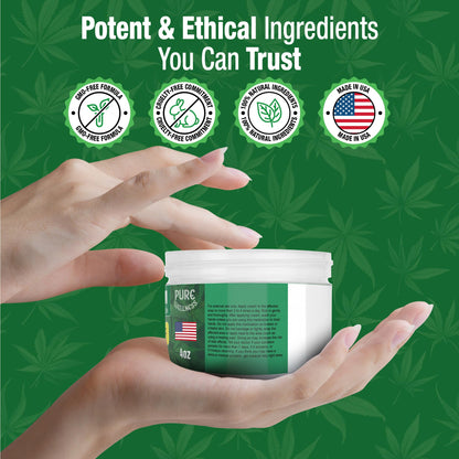 Pure Wellness Hemp Cream Maximum Strength 100,000mg with MSM, Arnica & Bee Pollen - 4 Oz, Supports Relief & Soothing from Joint, Muscle, Shoulder, Back, Knee and Nerve Discomfort - 1 Pack Pure WellnessBuy Supplements Australia