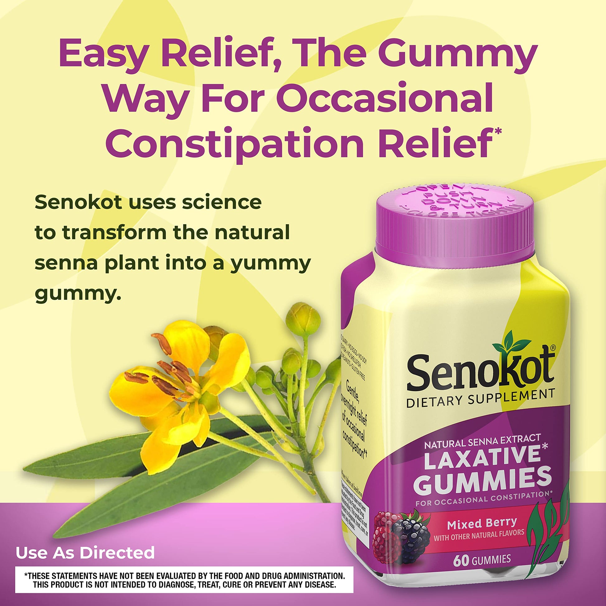 Senokot Dietary Supplement Laxative Gummies, Natural Senna Extract, Gentle, Overnight Relief SenokotBuy Supplements Australia