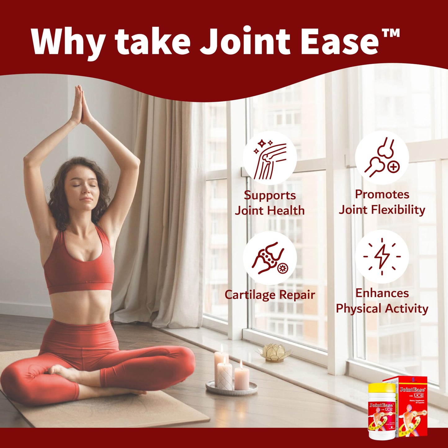 FARLONG JointEase with UC-II, Undenatured Type II Collagen, Glucosamine Hydrochloride, Chondroitin Sulfate, Joint Dietary Supplement | 60 Capsules FAR LONGBuy Supplements Australia