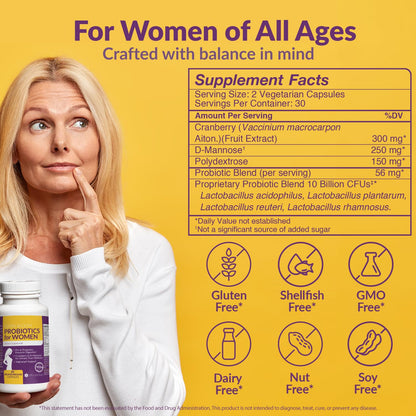 Complete Vaginal Probiotics for Women - w/Added Cranberry, D-mannose to Promote Intimate RoseBuy Supplements Australia