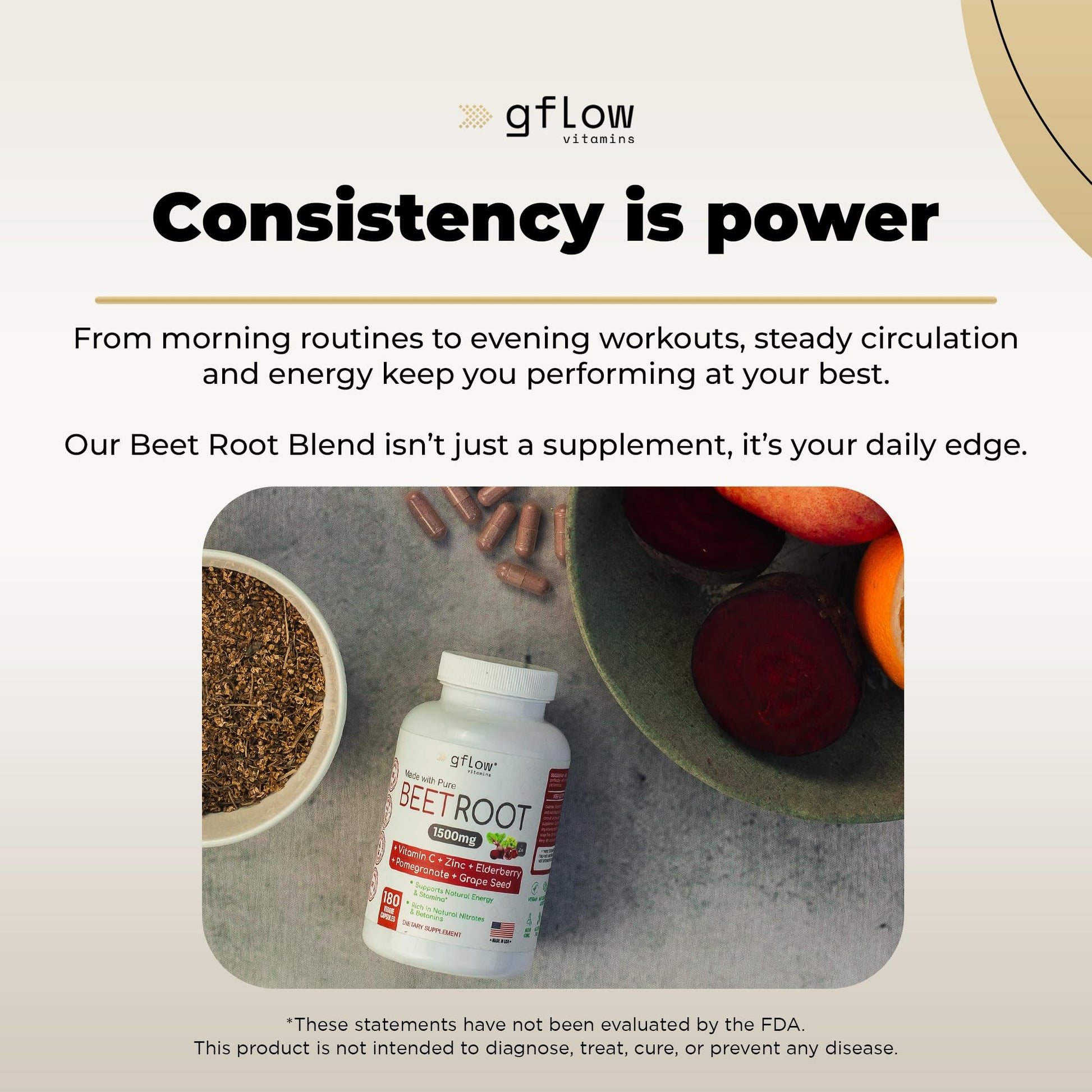 gflow vitamins Beet Root Capsules Organic - All Natural with Vitamin C and Zinc - Supports Heart Health & Stamina, Non-GMO, 180 Vegetarian Capsules | Made in USA gflow vitaminsBuy Supplements Australia