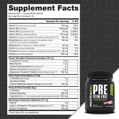 NutraBio PRE Stim Free - Caffeine Free Pre Workout Powder - Sustained Energy, Mental NutraBioBuy Supplements Australia