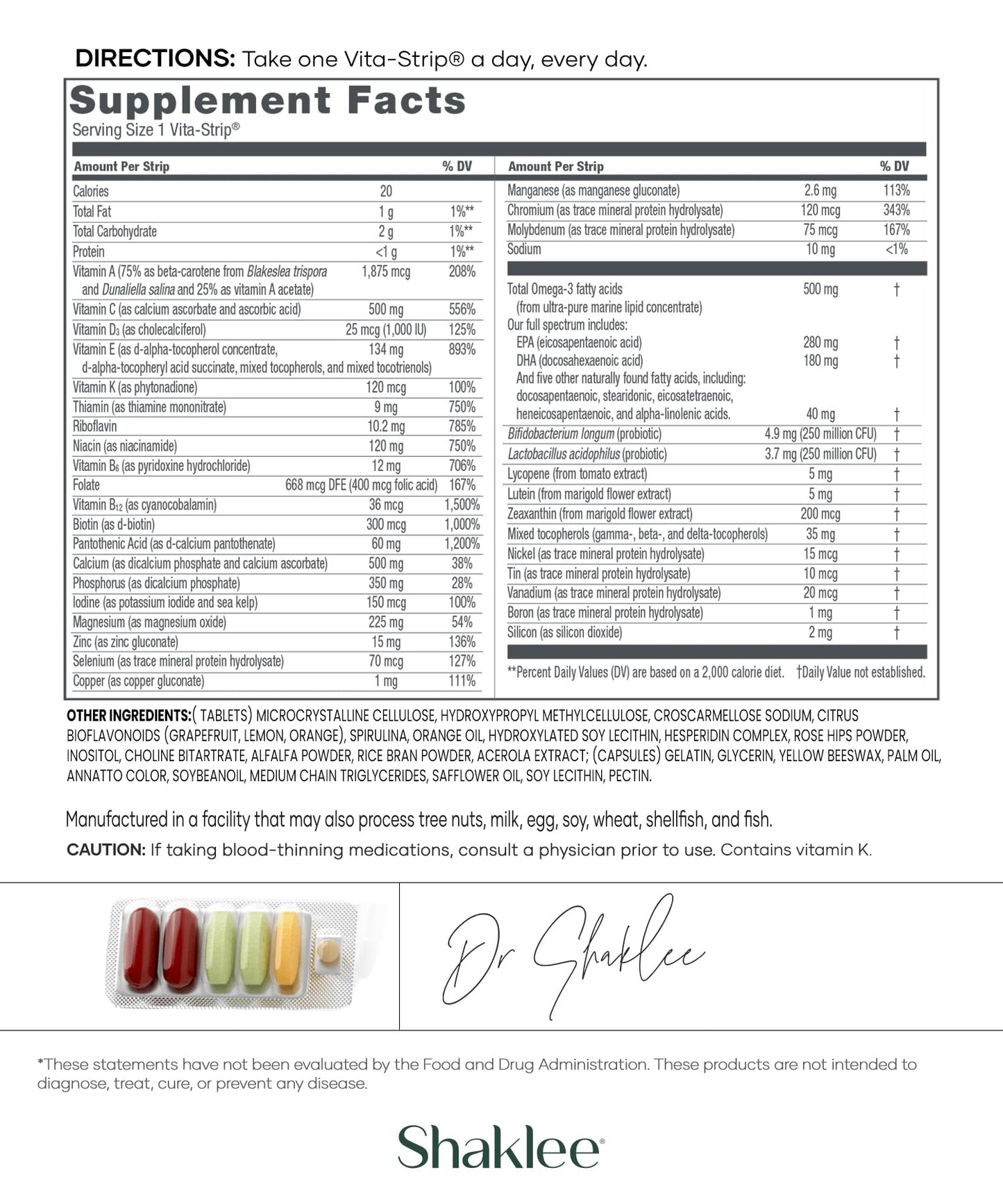 Shaklee - Vitalizer™ Men - Advanced Nutrition Vita-Strips® with Vitamins, Minerals, Omega-3s, Probiotics & More for Heart, Joint, Immune, Bone, Digestive Health & Physical Energy - 30 Vita-Strips® ShakleeBuy Supplements Australia