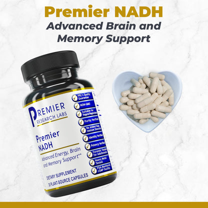 Premier Research Labs NADH - NADH Supplement, NAD Supplement for Men & Women, Nicotinamide Adenine Dinucleotide, Cell Regenerator, Respiratory Support - 30 Vegetarian Capsules Premier Research LabsBuy Supplements Australia