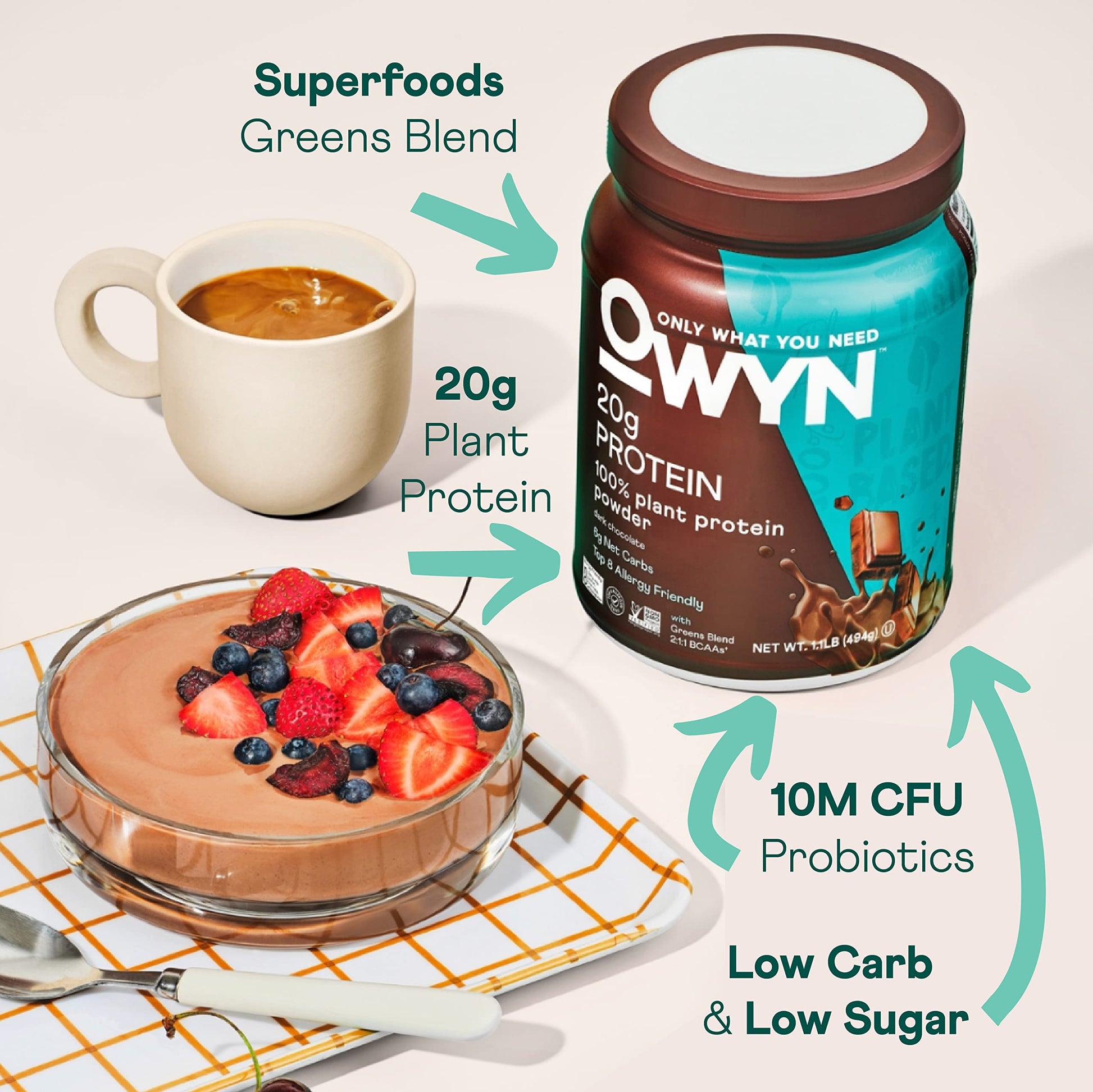 OWYN Only What You Need Vegan Protein Powder, 20g Plant Based Protein, Probiotics OWYN Only What You NeedBuy Supplements Australia