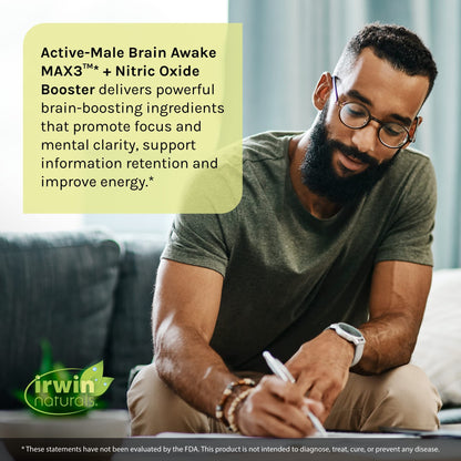 Irwin Naturals Brain Awake Max3 + Nitric Oxide Booster 60 Count Irwin NaturalsBuy Supplements Australia