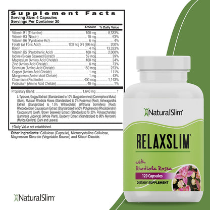 Naturalslim Relaxslim for Metabolism, Helps Control Appetite, Fat & Stress Support - Adaptogen Supplements NaturalSlimBuy Supplements Australia