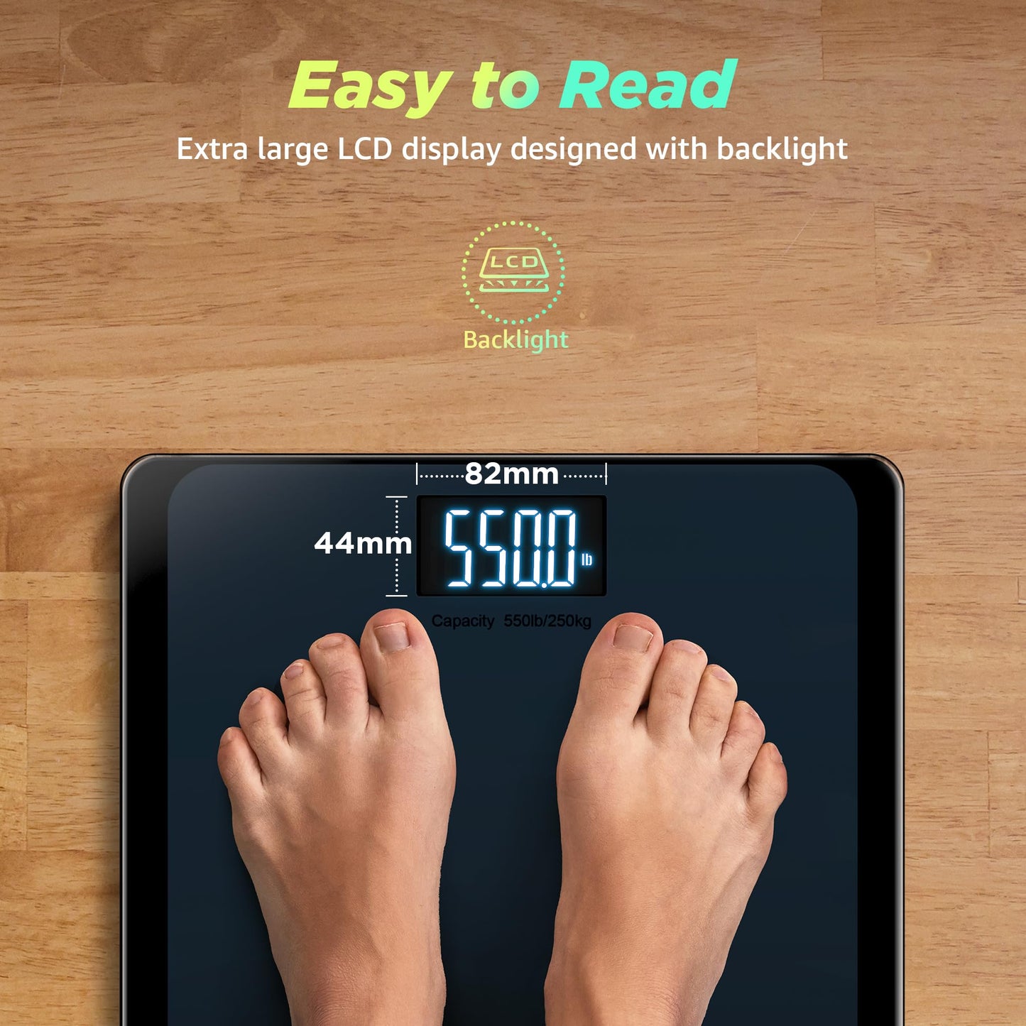 RunSTAR 550lb Bathroom Digital Scale for Body Weight with Ultra-Wide Platform and Large runstarBuy Supplements Australia